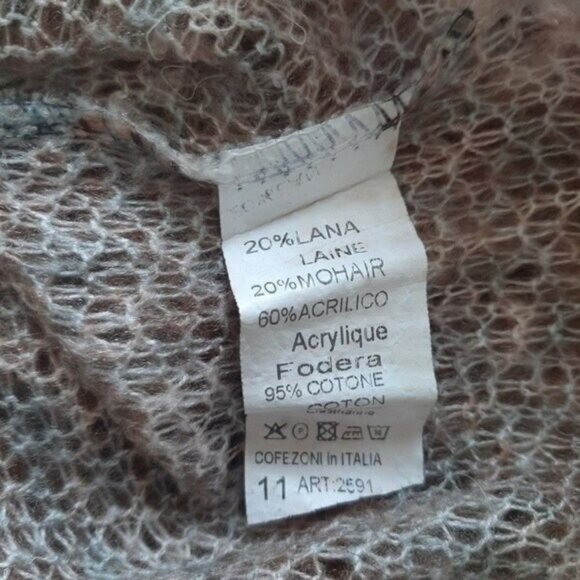 Made in Italy | Leopard Pattern Wool & Mohair Blend Light Top Sz M - Picture 13 of 13